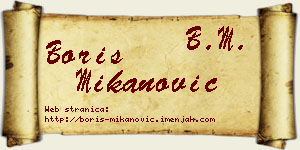 Boris Mikanović vizit kartica
